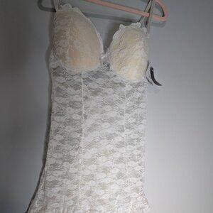 NWT Native Intimates White Lace BABYDOLL Cami Padded Bra 38C